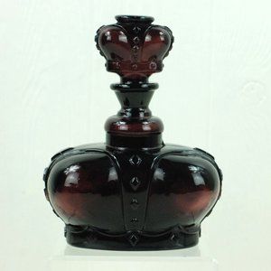 Victrylite Made in Italy Purple Glass Crown Decanter with Stopper